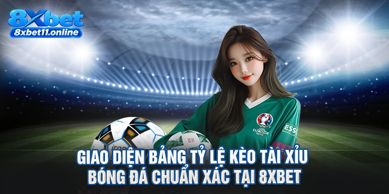 Giao diện bảng tỷ lệ kèo tài xỉu bóng đá chuẩn xác tại 8XBET