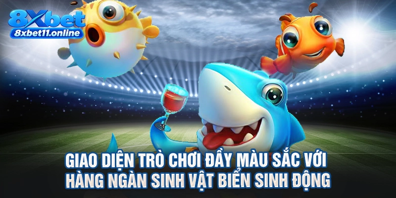 Giao diện trò chơi đầy màu sắc với hàng ngàn sinh vật biển sinh động